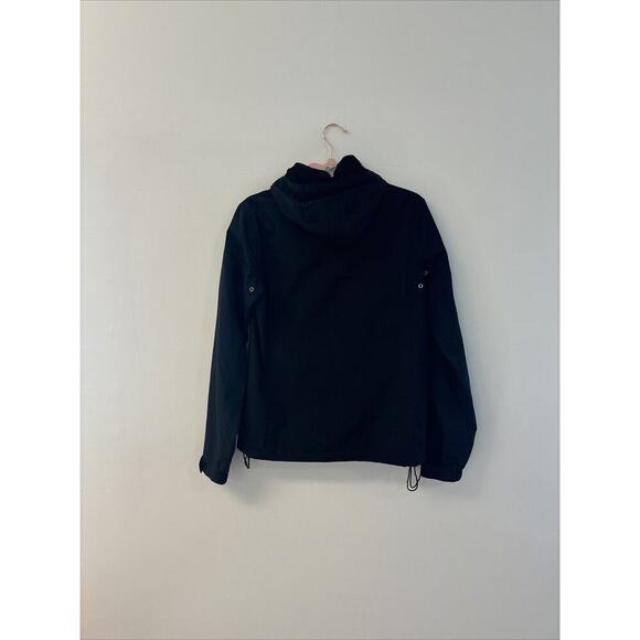 H&M Black Jacket Coat Windbreaker Black Red Detail Sz Xs Basic Raincoat Womens - Picture 5 of 5